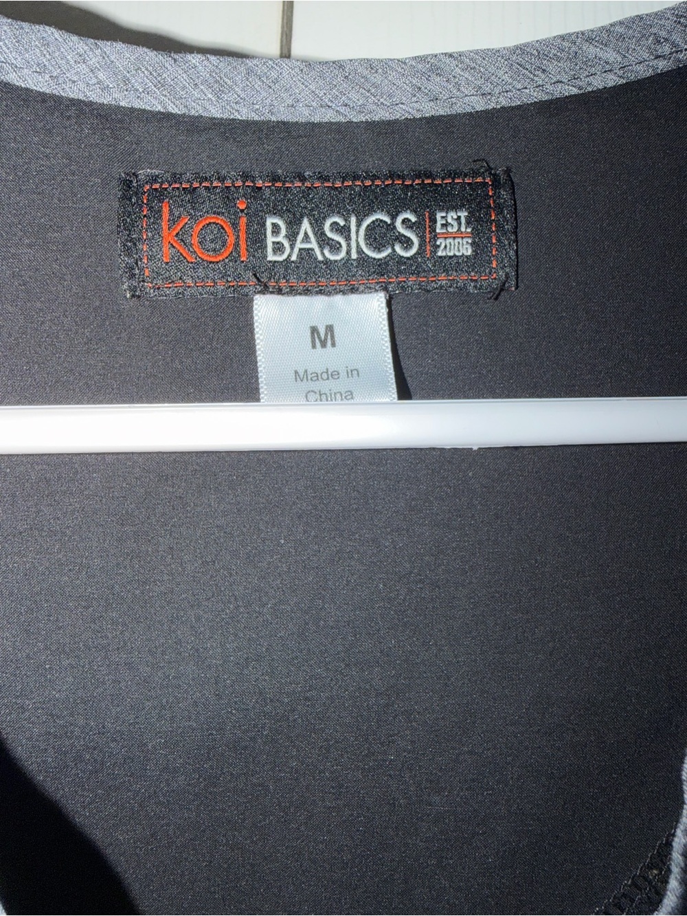 koi Basics Black with Gray Trim Scrub Top